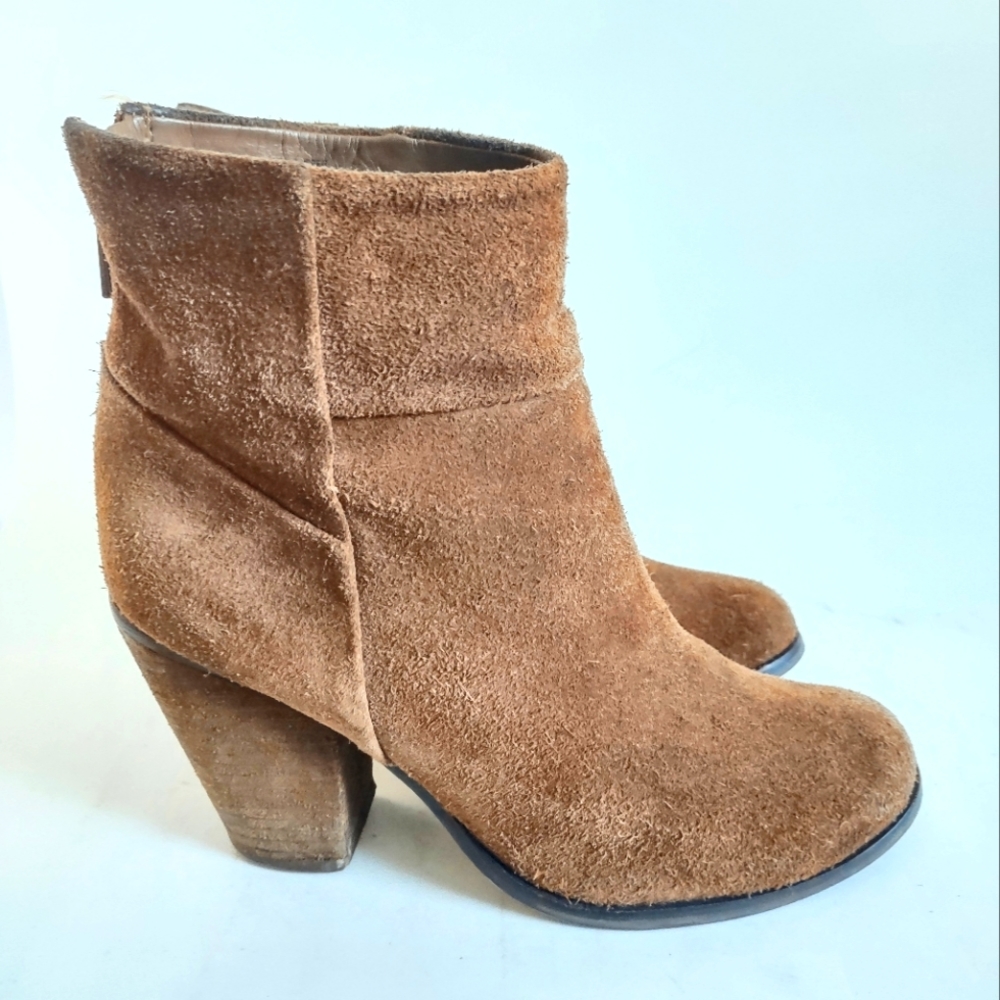 Arturo Chiang Camel Tan Leather Suede Ankle Boot Bootie Women's‎ Size 7.5 Hadley